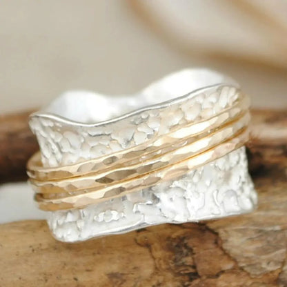 Pia – Bague Rotative Motif Tournant Femme