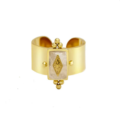 Danni – Bague Chic en Or Plaqué avec Cristal Unique