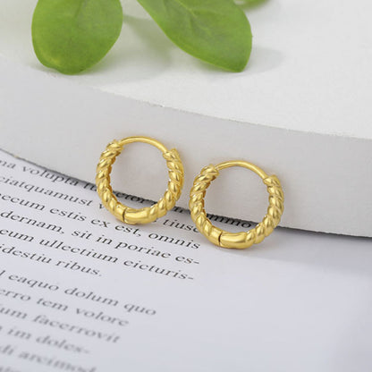 Manon – Boucles d'Oreilles Mini Créoles Corde en Or