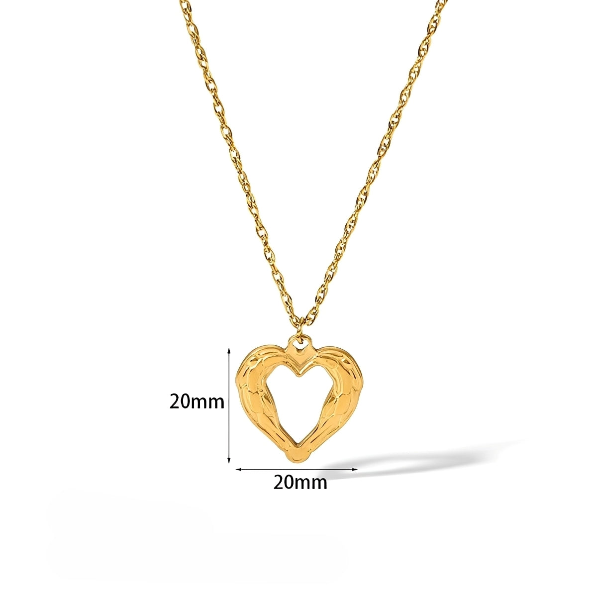 Tally – Collier Cœur Doré en Acier Titane
