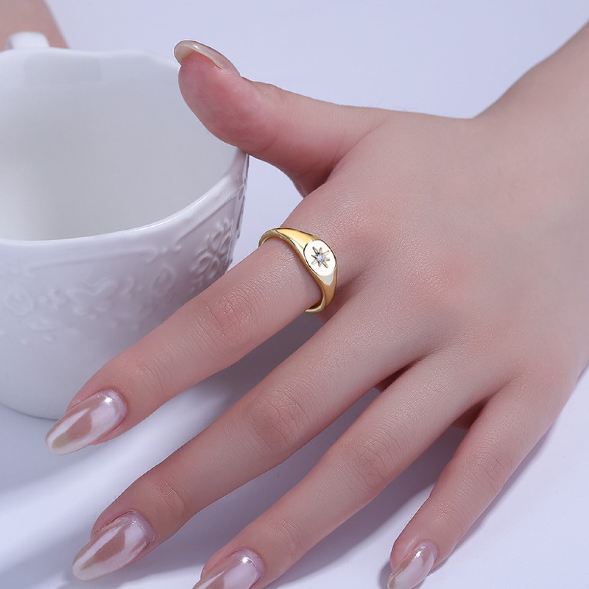 Elena – Bague Étoile à Six Branches