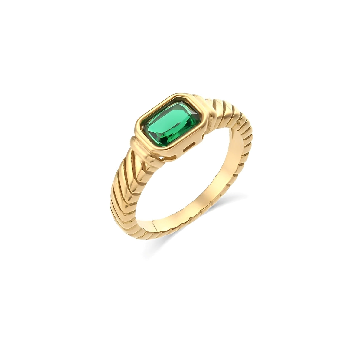 Zendy – Bague Zircon Acier Chic