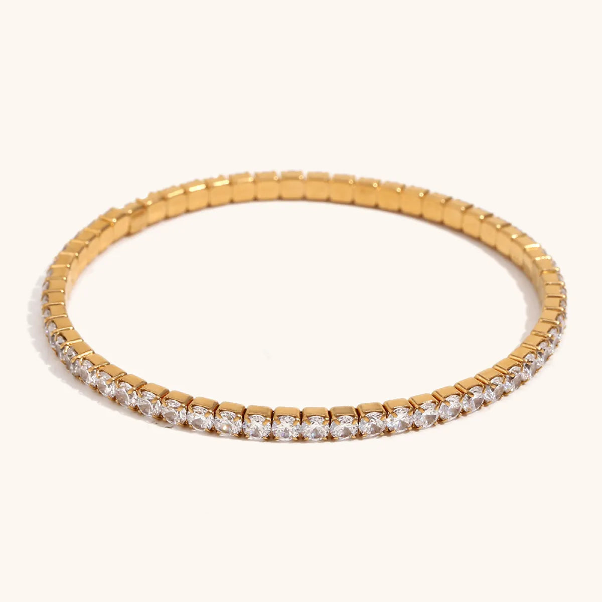 Chloe – Bracelet simple en acier inoxydable plaqué
