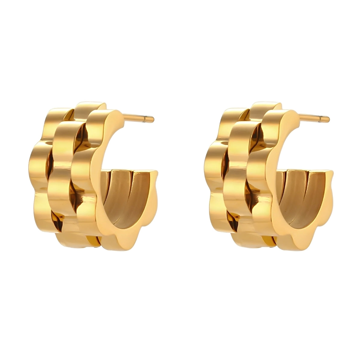 Cheska – Boucles d'Oreilles Créoles Style Bracelet de Montre