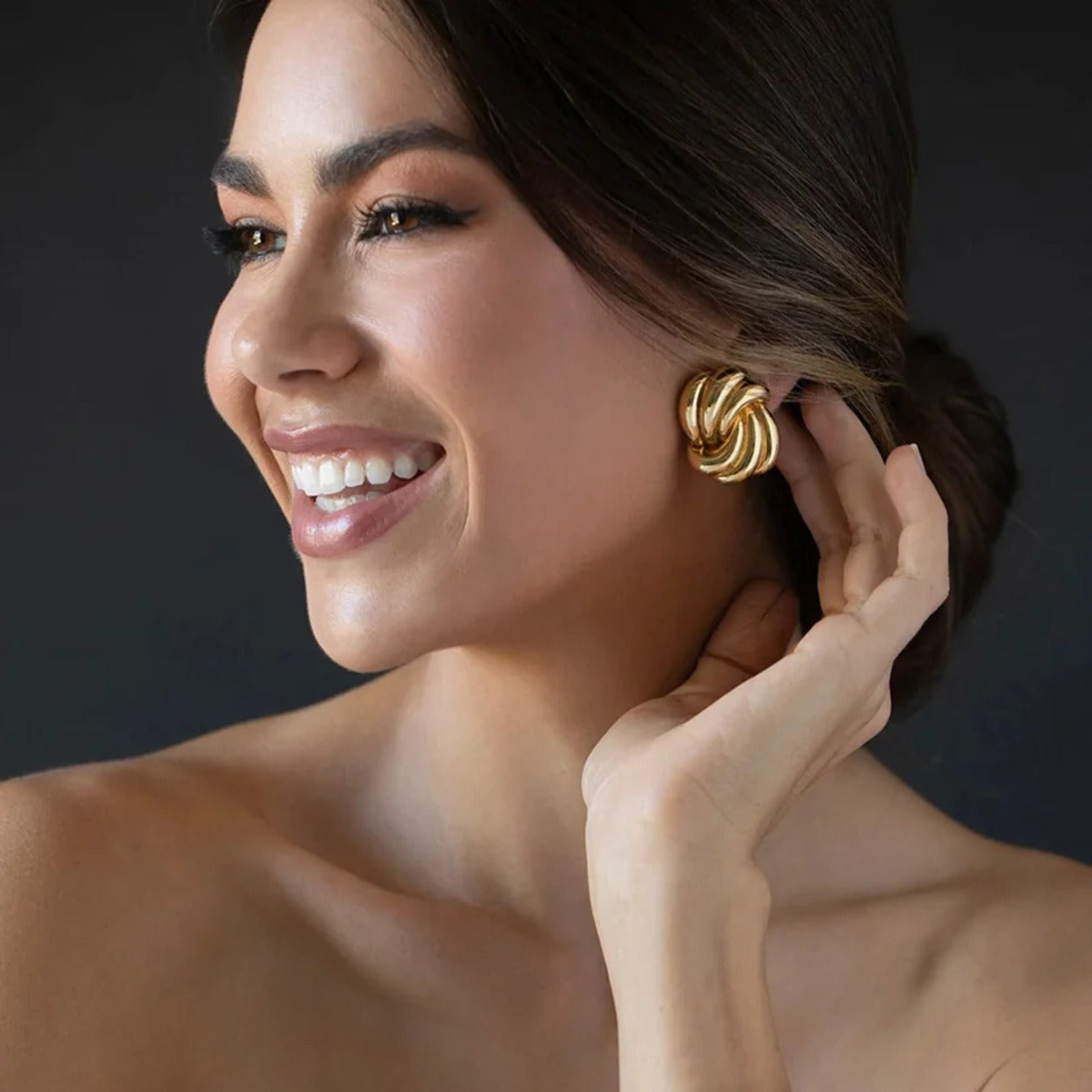 Ara – Boucles d’Oreilles Spirales Dorées