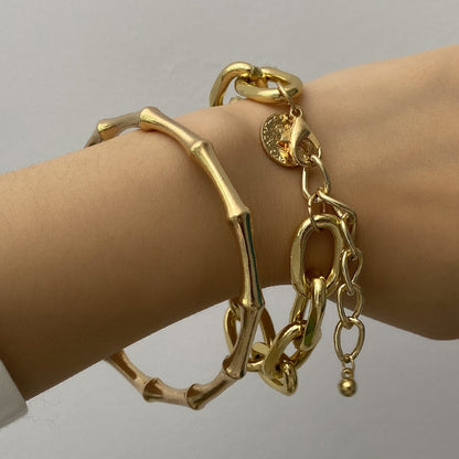 Kaia – Bracelet Bambou Doré
