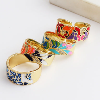 Kamille – Bague Camille Large Bleu Feuillage