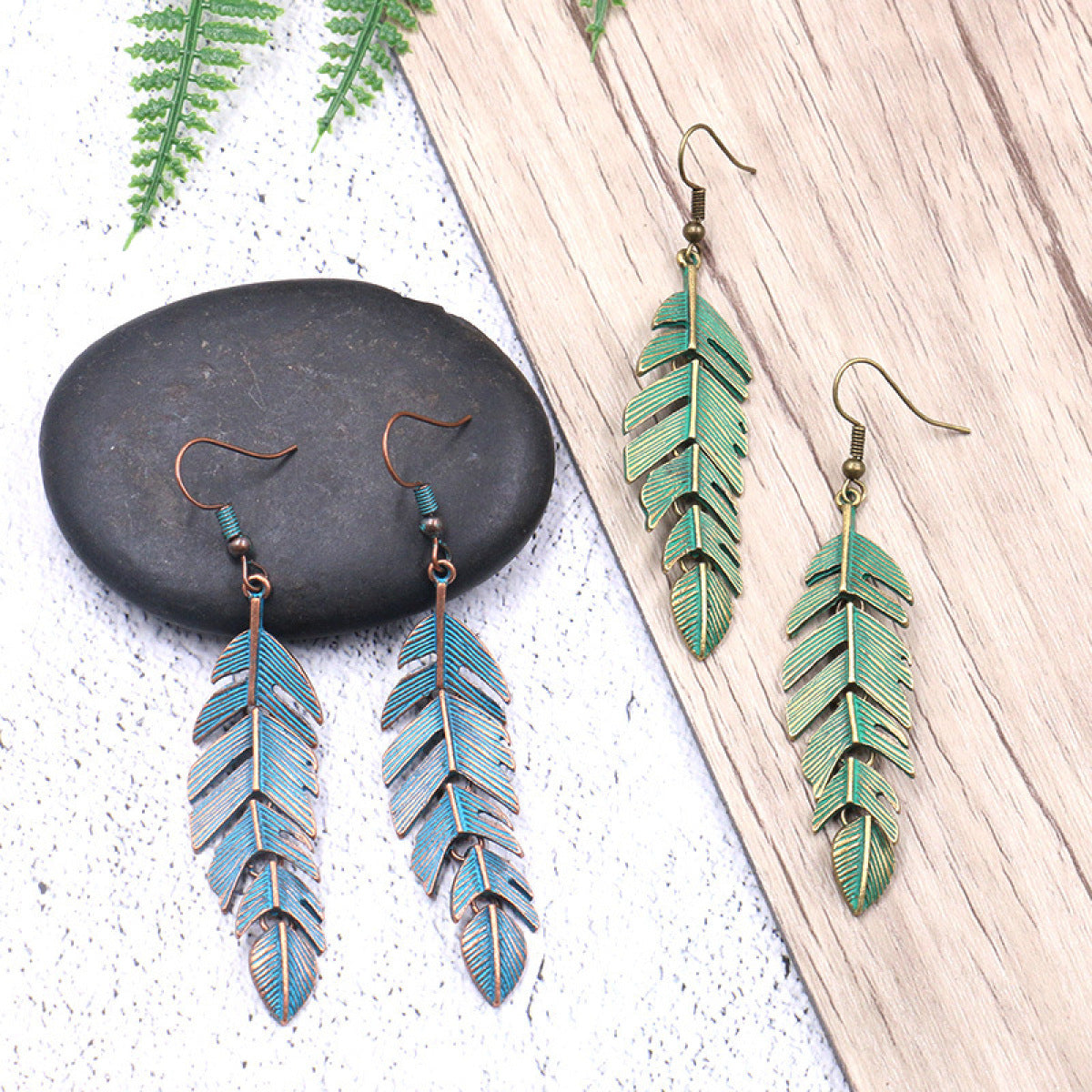 Ivana – Boucles d'oreilles feuille vintage