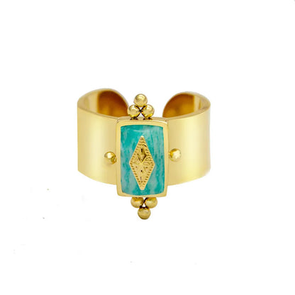 Danni – Bague Chic en Or Plaqué avec Cristal Unique