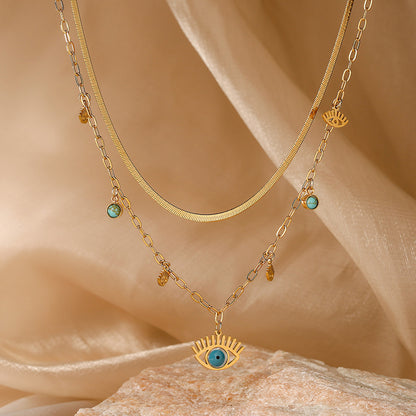 Elena – Collier double couche plaqué or véritable