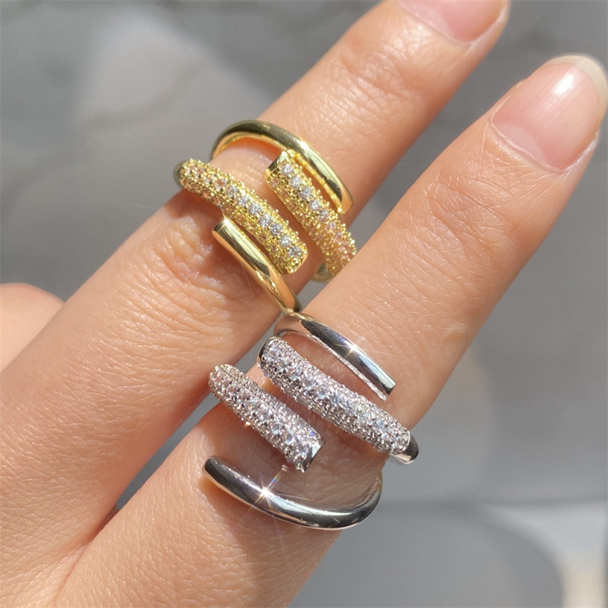 Kaede – Bague Cuivre Forme Géométrique Élégante