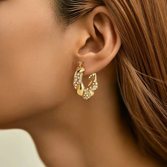 Alix – Boucles d’Oreilles Dorées U Twist