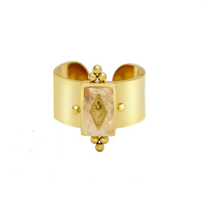 Danni – Bague Chic en Or Plaqué avec Cristal Unique