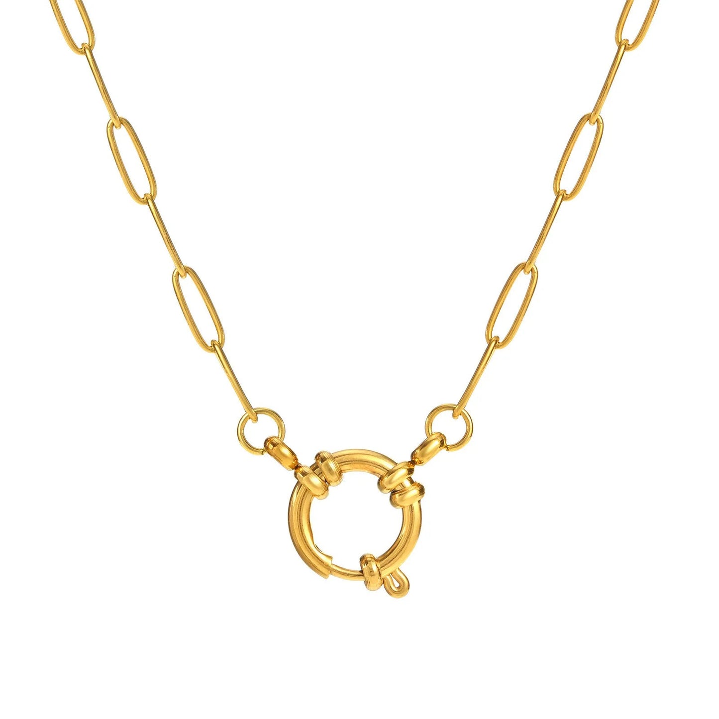 Sheng – Collier Pendentif Fermoir Printanier Doré