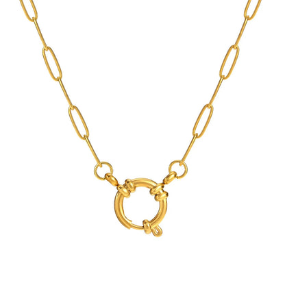 Sheng – Collier Pendentif Fermoir Printanier Doré