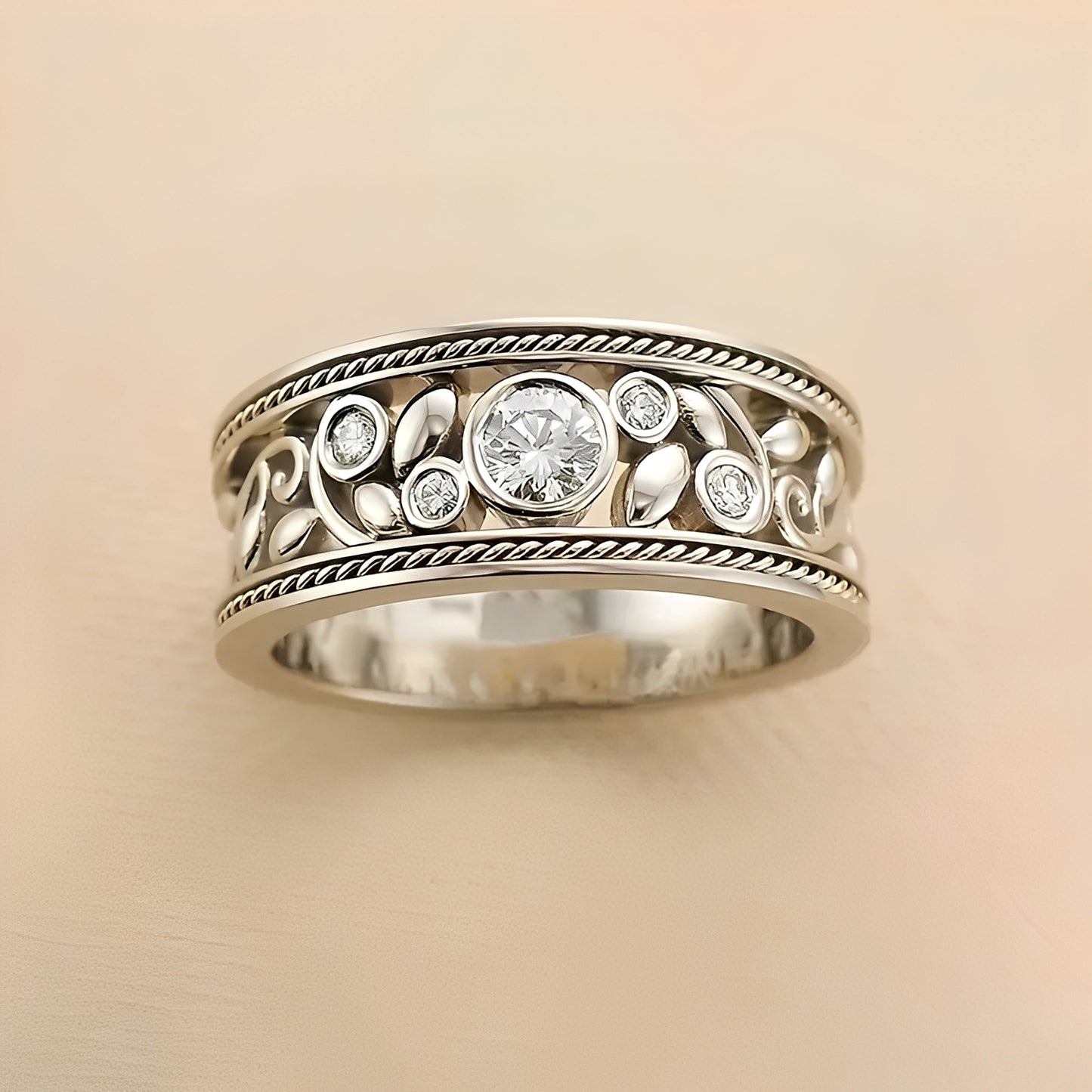 Nina – Anneau Vintage en Argent & Zircon