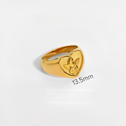 Emma – Bague en acier inoxydable doré