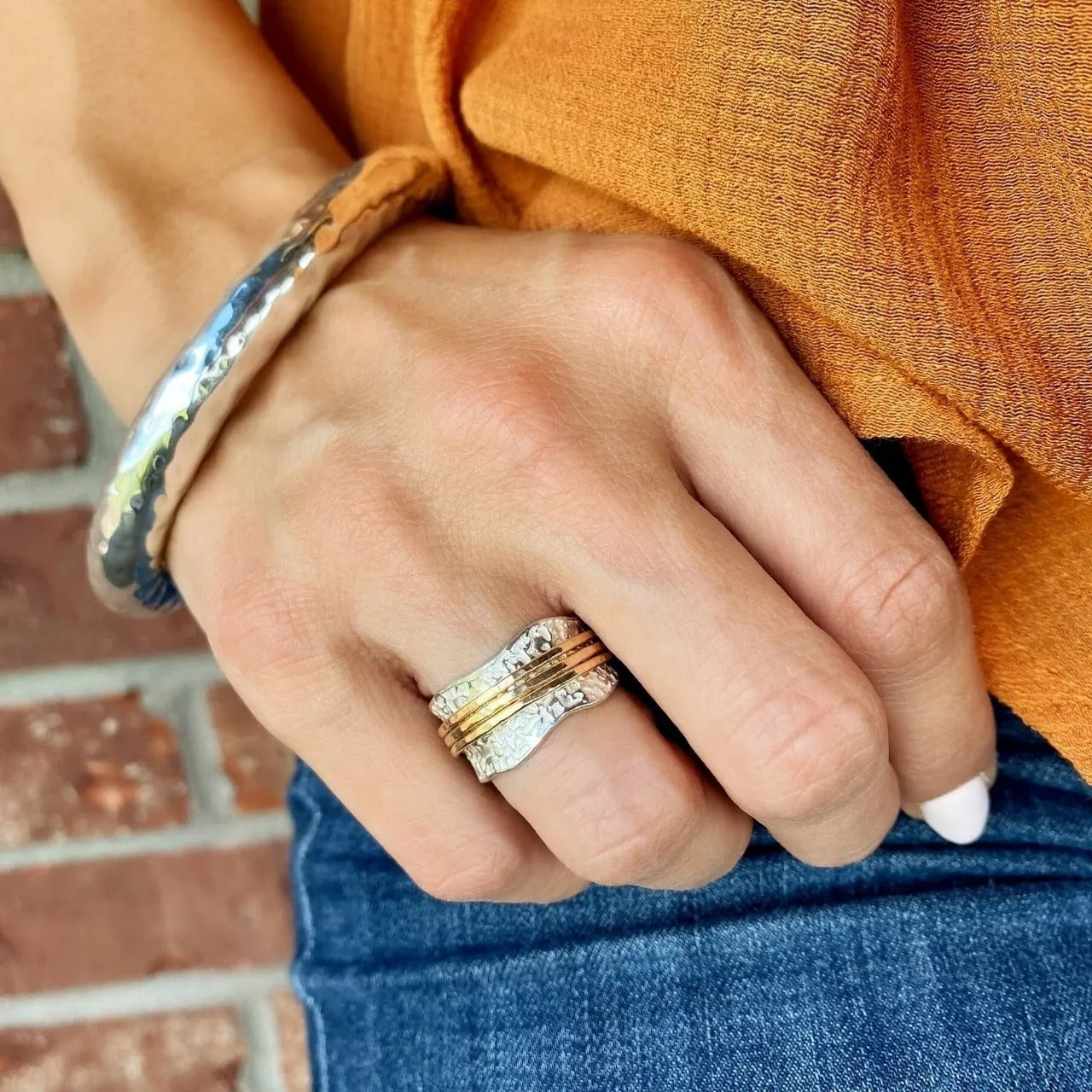 Pia – Bague Rotative Motif Tournant Femme