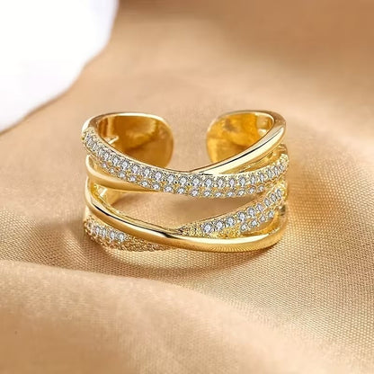 Isabella – Bague Croisée à Double Couche