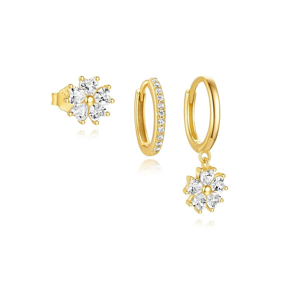 Ayaka – Set de Boucles Cristal Fleur