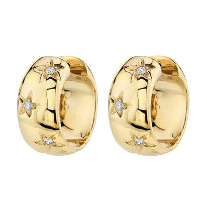 Hoshi – Boucles d’Oreilles Créoles Étoile Dorées