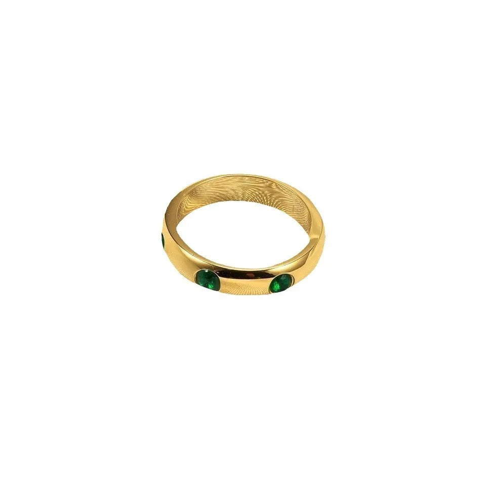 Clara – Bague Cristaux Émeraude Élégante