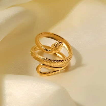 Zonya – Bague Serpentine Texturée Ajourée