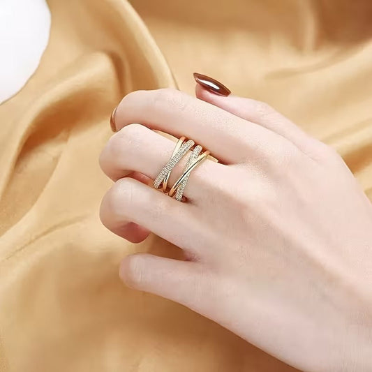Isabella – Bague Croisée à Double Couche