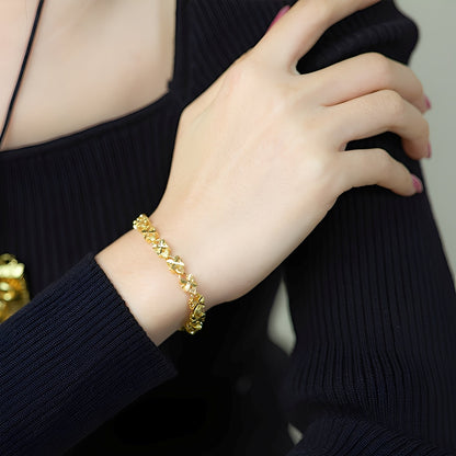 Margarita – Bracelet Vintage en Or avec Marguerites