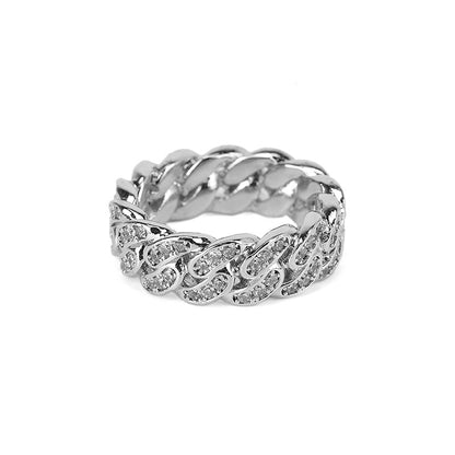 Rin – Bague Chaîne Cubaine Scintillante