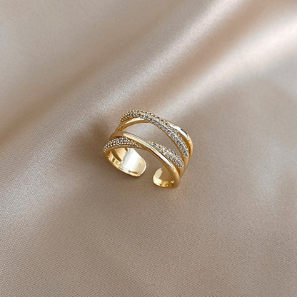 Isabella – Bague Croisée à Double Couche