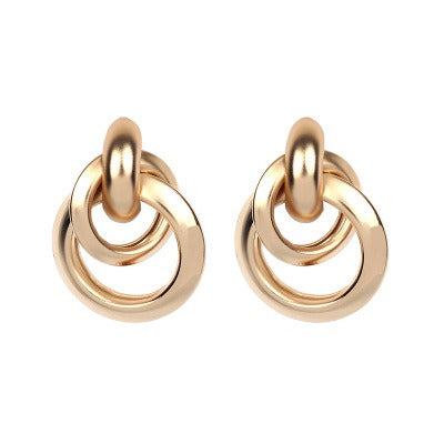 Aven – Boucles d’Oreilles Double Maillon Dorées