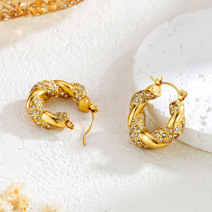 Alix – Boucles d’Oreilles Dorées U Twist