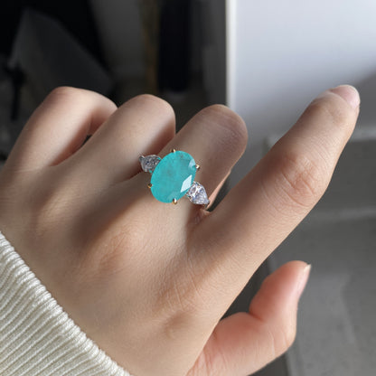 Anika – Bague Statement avec Pierre Azure