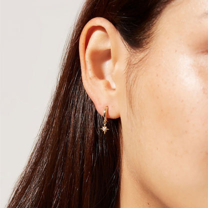 Stellia – Boucles d’Oreilles Étoile à Huit Branches en Zircon