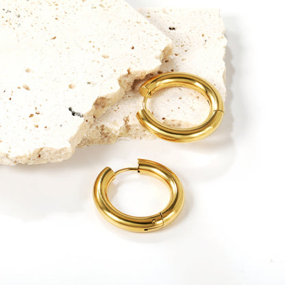 Felice – Boucles d'Oreilles Créoles Dorées Chunky Petites