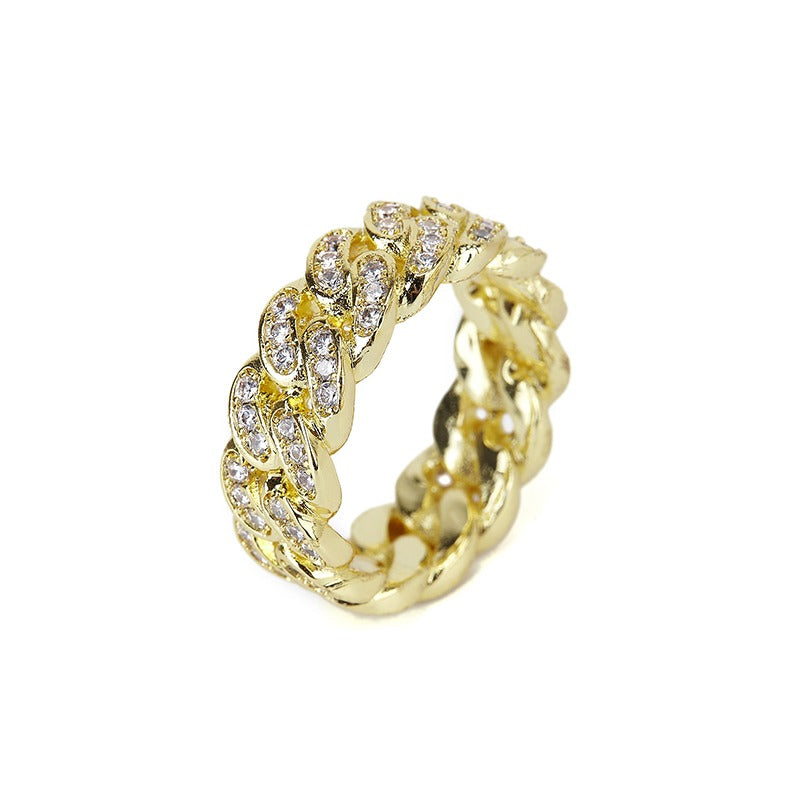 Rin – Bague Chaîne Cubaine Scintillante