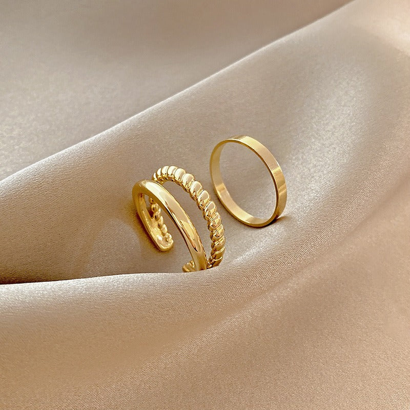 Raine – Ensemble de Bagues à Deux Pièces Style
