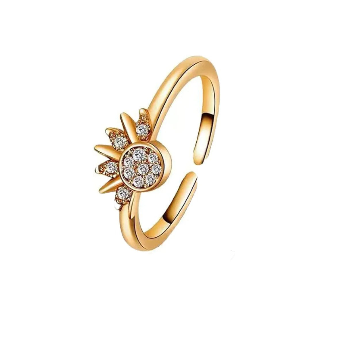 Reina – Bague Lune et Diamants Bleus Élégants