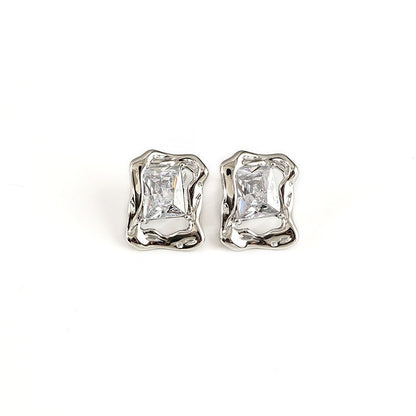 Hana – Boucles d’Oreilles Pierre Dorée Liquide