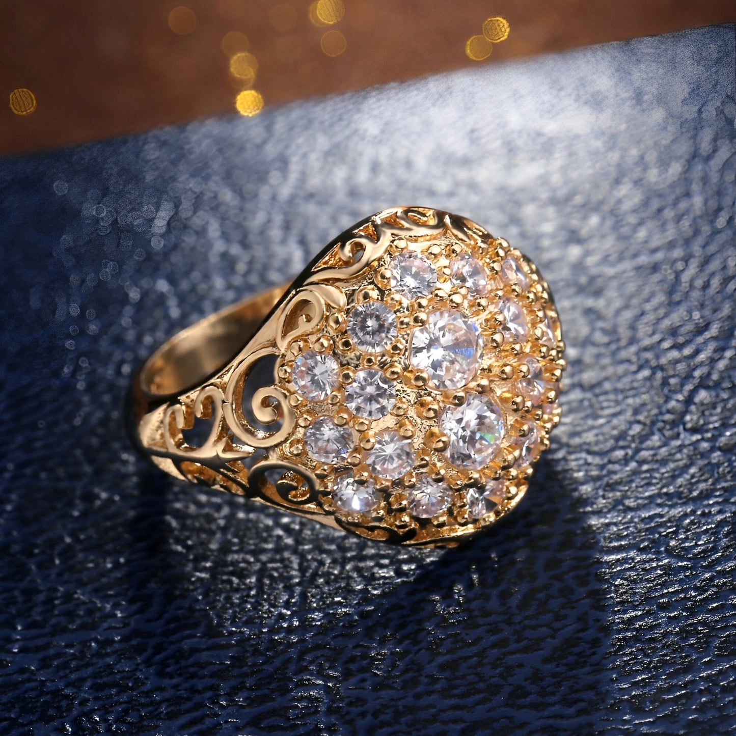 Nessa – Bague Vintage Arrondie en Doré Brillant
