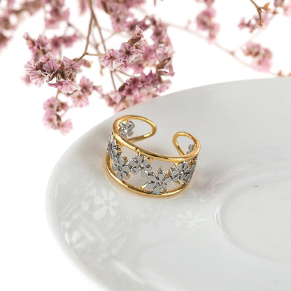 Florya – Bague Marguerite Ajournée au Design Irrégulier