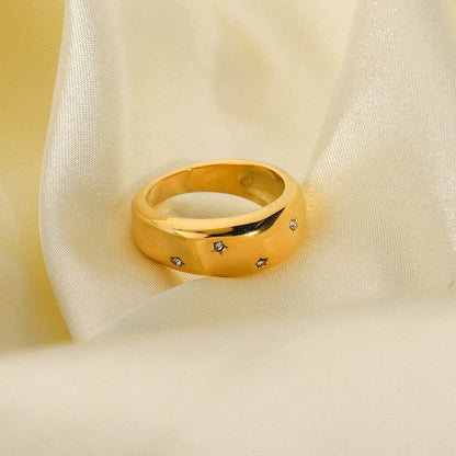 Stella – Bague en Acier Inoxydable avec Zircon Incrusté