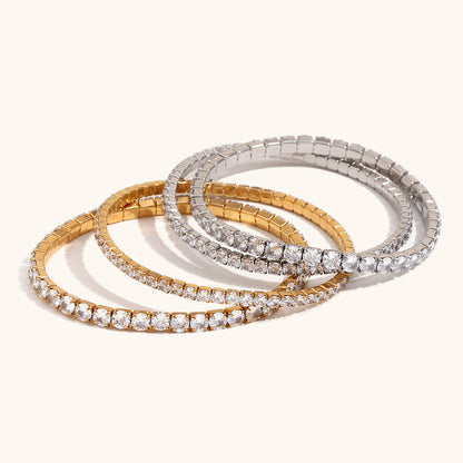 Chloe – Bracelet simple en acier inoxydable plaqué