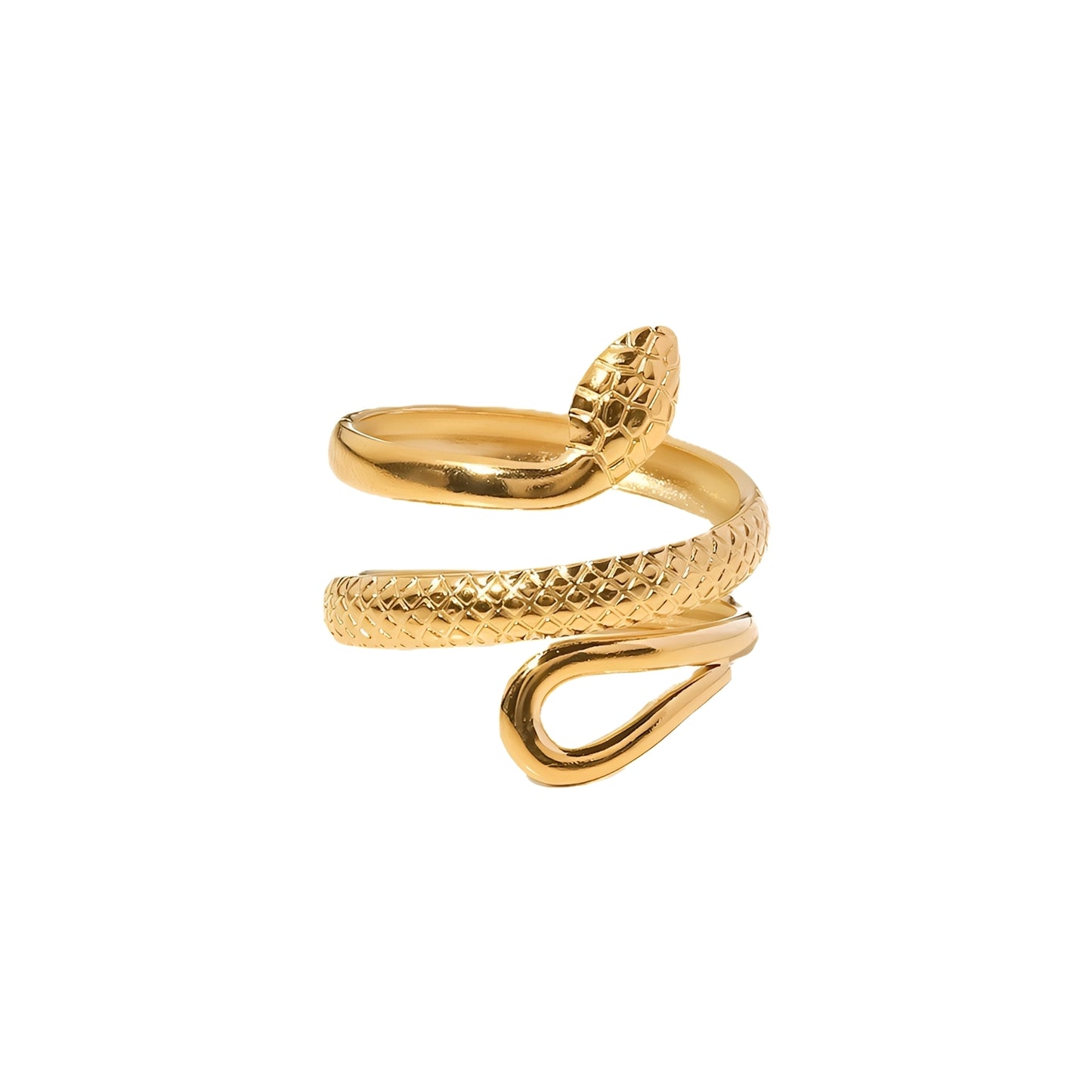Zonya – Bague Serpentine Texturée Ajourée