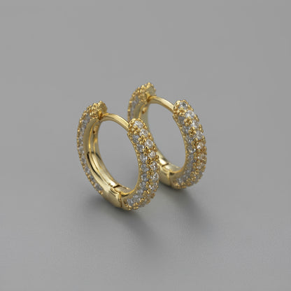 Ceila – Boucles d'Oreilles Créoles Large à Zircon