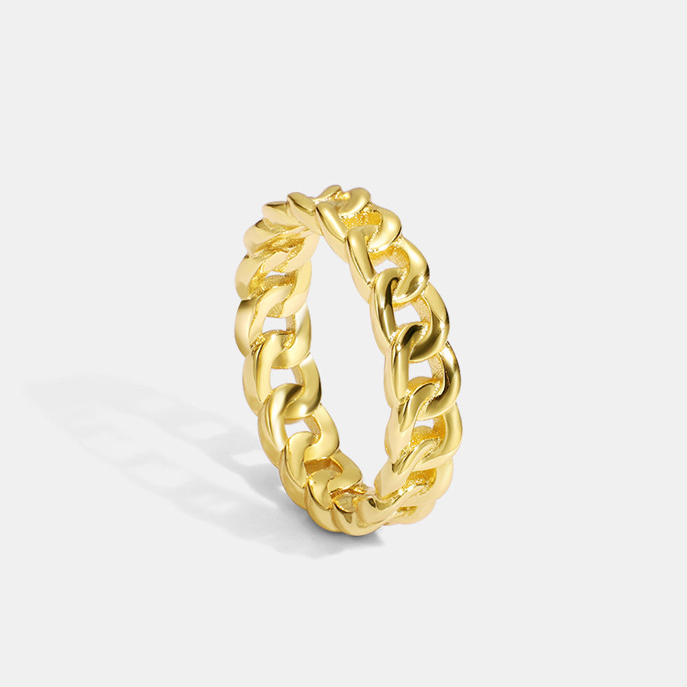 Yna – Bague Torsadée en Or Métallique
