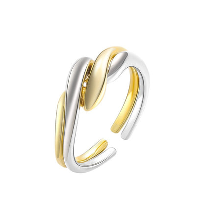 Elaine – Bague S925 en Argent avec Onde d'Eau Irrégulière