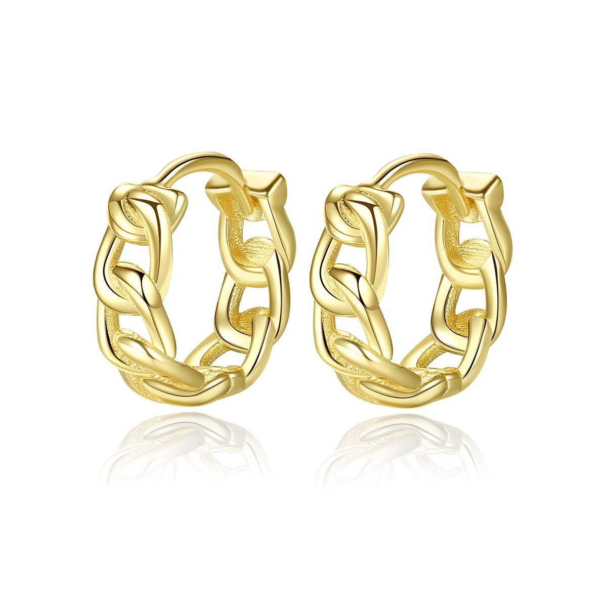 Lynae – Créoles Huggie Chaîne en Or
