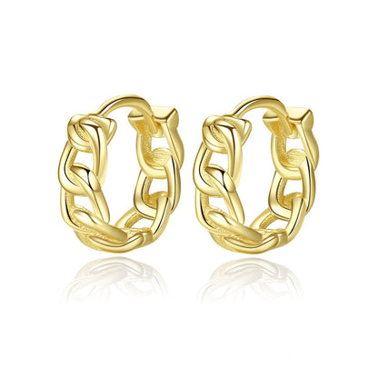 Lynae – Créoles Huggie Chaîne en Or